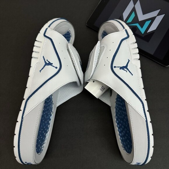 Jordan Hydro 4 IV Retro Slide Sandals White Industrial Blue 532225-141 Men’s - Picture 10 of 11